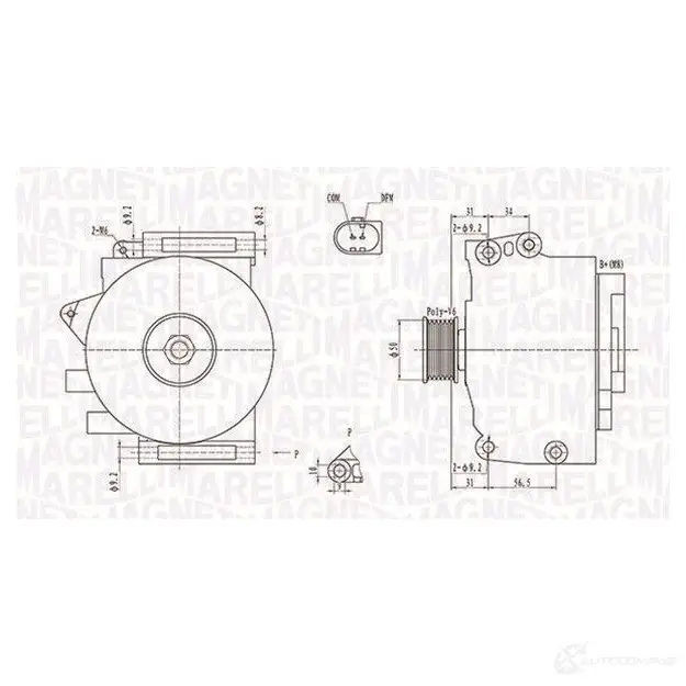 Генератор MAGNETI MARELLI 943318591010 1193731996 0635 36250450 063731859010 изображение 0