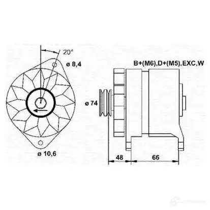 Генератор MAGNETI MARELLI MAR612 9 943346129010 1047866 S4LVL изображение 0