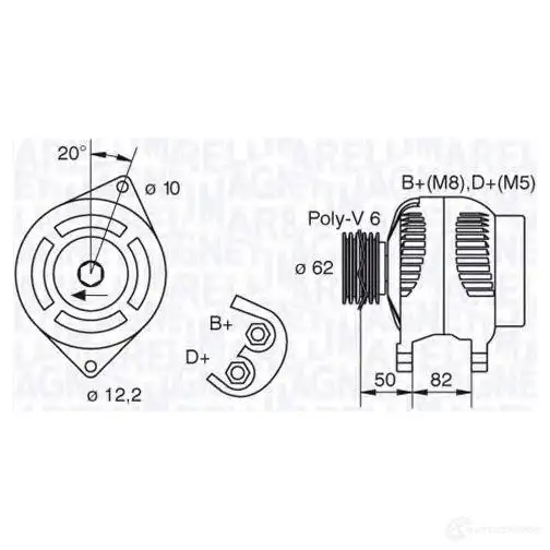 Генератор MAGNETI MARELLI 063321620010 MAN811 63321 620 1016863