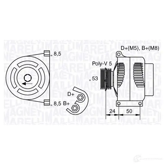 Генератор MAGNETI MARELLI 063377013010 633 77013 1016947 944390901910