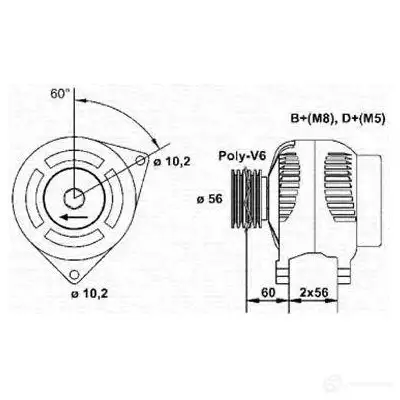Генератор MAGNETI MARELLI 943346207010 1047885 D871K MAR62 07
