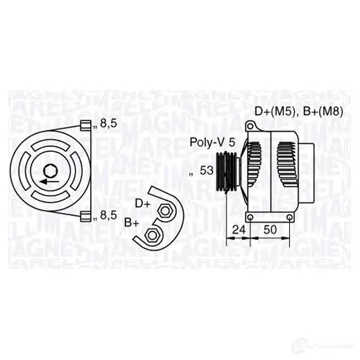 Генератор MAGNETI MARELLI 1016941 6 3377007 MAN7007 063377007010 изображение 0