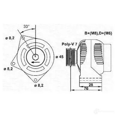 Генератор MAGNETI MARELLI 943355010010 WMUTE8 1047910 M AR5510