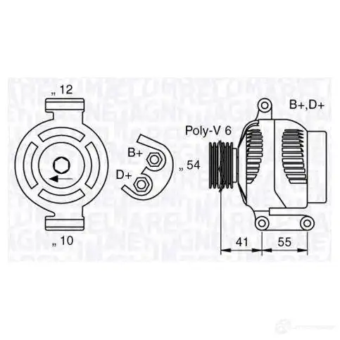 Генератор MAGNETI MARELLI MAN7023 063377023010 1016953 633770 23 изображение 0