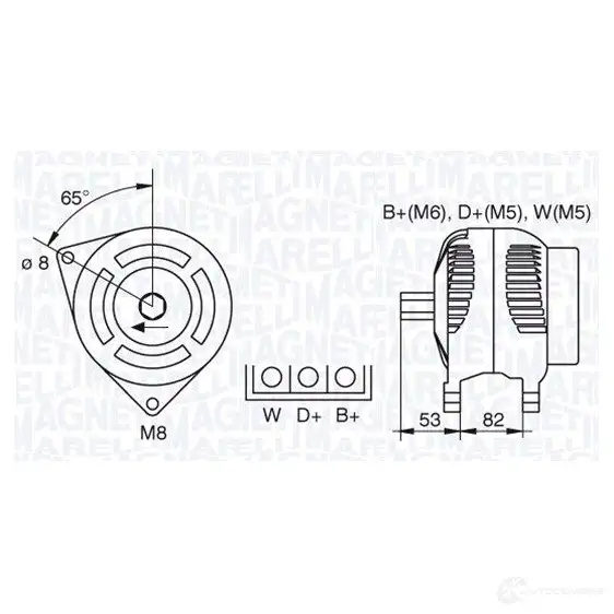 Генератор MAGNETI MARELLI 633774 61 063377461010 MAN7461 1016986 изображение 0