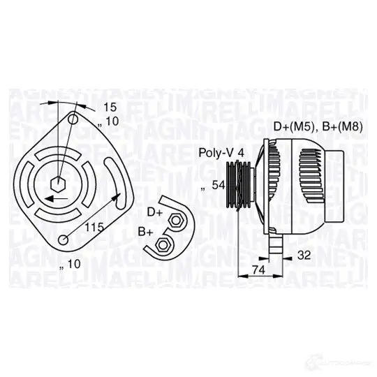 Генератор MAGNETI MARELLI 1016945 6 3377011 MAN7011 063377011010 изображение 0