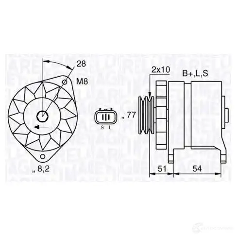 Генератор MAGNETI MARELLI 063532603010 1193731168 944390605030 635326 03 изображение 0