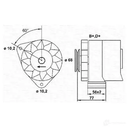 Генератор MAGNETI MARELLI K4GM9VQ 1048082 943356619010 MAR 519