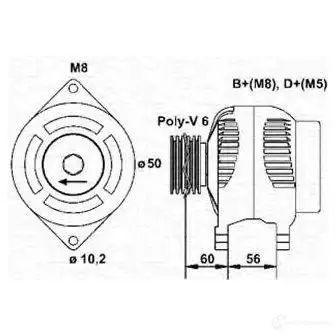 Генератор MAGNETI MARELLI 943354103010 MA R7103 T6NNJG 1047900 изображение 0