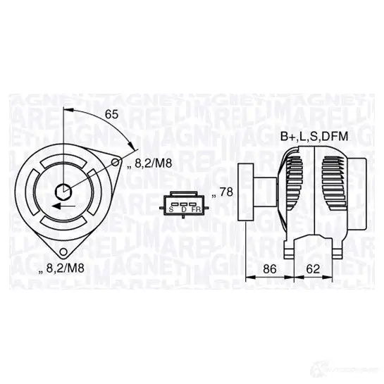 Генератор MAGNETI MARELLI 1016968 063377414010 MAN7414 63 377414 изображение 0