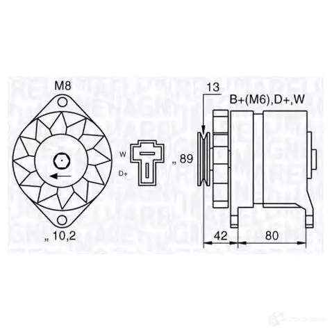 Генератор MAGNETI MARELLI 063531446220 MAN 2033 1193731160 0GBPW7C