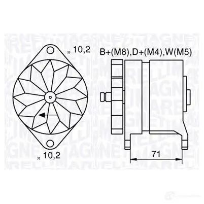 Генератор MAGNETI MARELLI 1017122 063534681240 ROMNJD8 MAN20 06