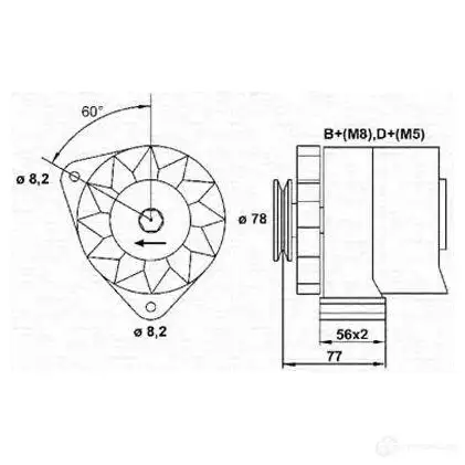 Генератор MAGNETI MARELLI 943356656010 1048097 MA R553 QRNKG