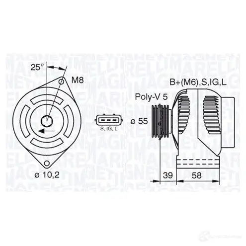 Генератор MAGNETI MARELLI 0633774 37010 063377437010 1193730662 63377437