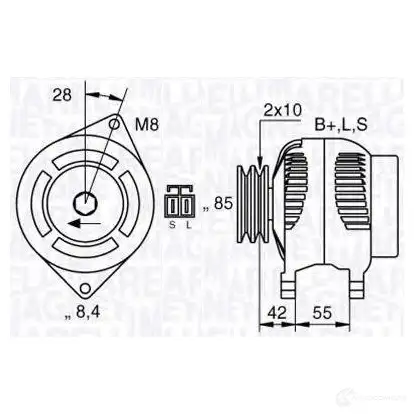 Генератор MAGNETI MARELLI 944390605010 1193731179 063532608010 6353 2608