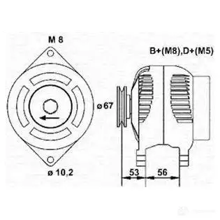 Генератор MAGNETI MARELLI 6141742 GBWLH MAR5 515 943355015010 изображение 0