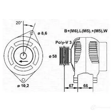Генератор MAGNETI MARELLI 1048178 TRVQL0 943356959010 MA R5022