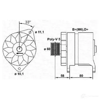 Генератор MAGNETI MARELLI 1048018 MA R996 943356334010 EDSDXN изображение 0