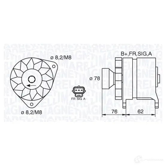 Генератор MAGNETI MARELLI 1193730830 63380 010 MAN8010 063380010010