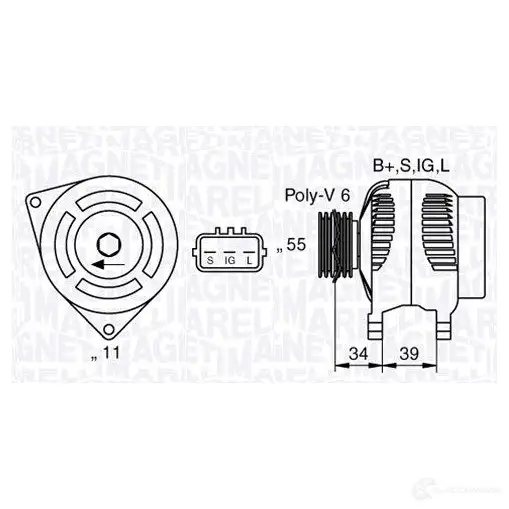 Генератор MAGNETI MARELLI 06337 7430010 063377430010 63377430 1193730643 изображение 0