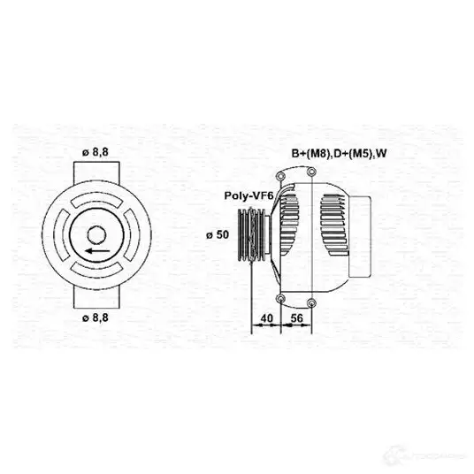 Генератор MAGNETI MARELLI 943355134010 1193814217 57VG1 MAR563 4 изображение 0