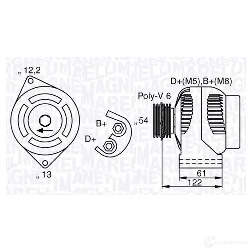 Генератор MAGNETI MARELLI 1016951 MAN7018 633 77018 063377018010