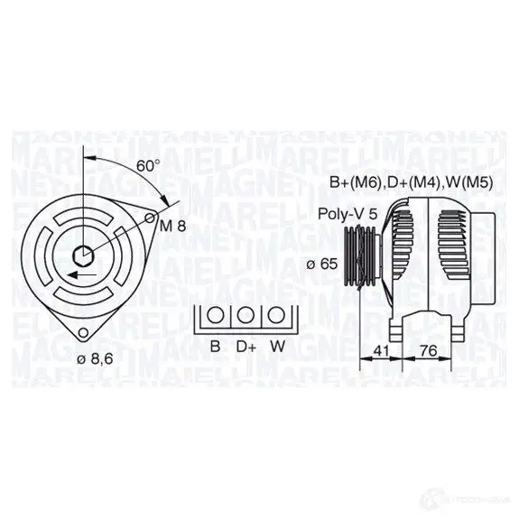 Генератор MAGNETI MARELLI 944390367010 063341695010 1016922 6334169 5