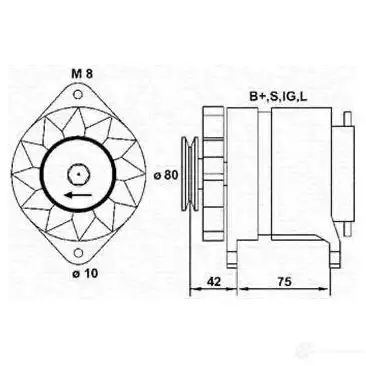 Генератор MAGNETI MARELLI 1193814181 RS3NE5B 943355076010 MAR55 76