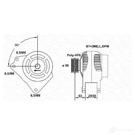 Генератор MAGNETI MARELLI 943355059010 MAR 5559 L8DCW5M 1047934