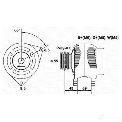 Генератор MAGNETI MARELLI 063341352010 MAN673 1016917 633413 52 изображение 0
