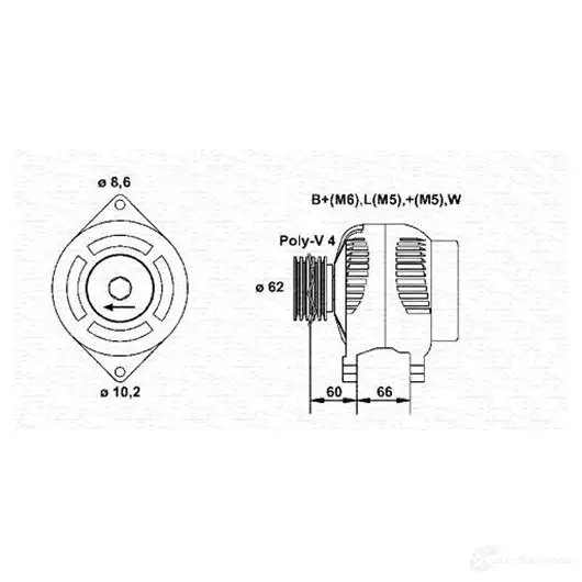 Генератор MAGNETI MARELLI 943356958010 1048177 1NBH0 MAR5 021 изображение 0