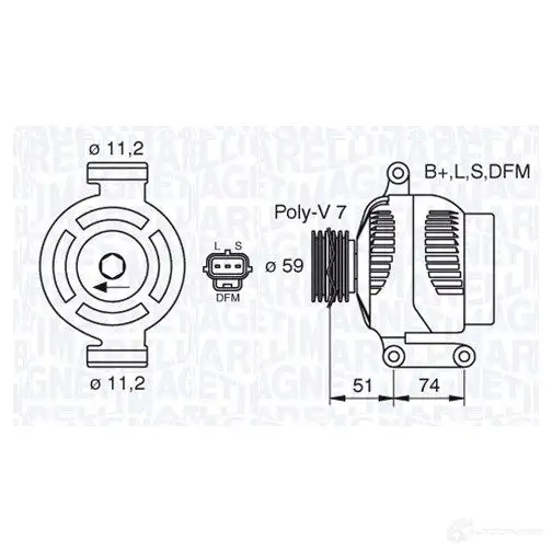 Генератор MAGNETI MARELLI 063380007010 1193730824 6338 0007 MAN8007 изображение 0