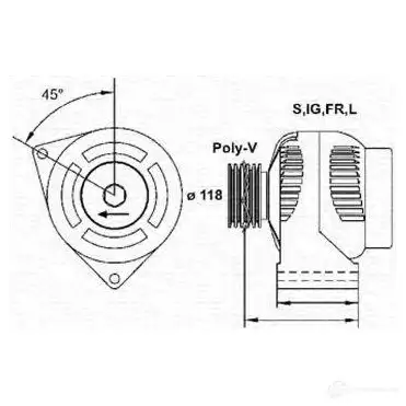 Генератор MAGNETI MARELLI MA R5676 943355176010 B3NDLJB 1193814236