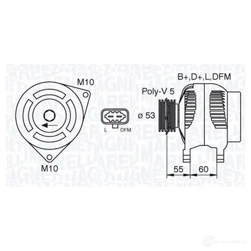 Генератор MAGNETI MARELLI 1193730709 MAN7496 6 3377496 063377496010 изображение 0