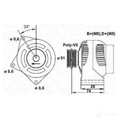 Генератор MAGNETI MARELLI MAR5 593 ISS08H 943355093010 1193814190