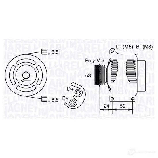 Генератор MAGNETI MARELLI 063377010010 1016944 MAN7010 633 77010 изображение 0