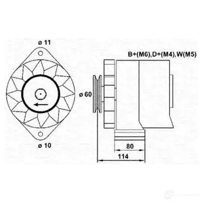 Генератор MAGNETI MARELLI 943356248010 O29LNP MAR 855 1048006