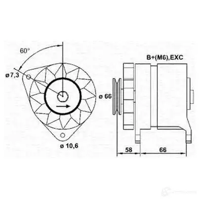Генератор MAGNETI MARELLI MAR 404 KTN5R 943356123010 1047964