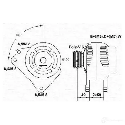 Генератор MAGNETI MARELLI L6ESU 943355131010 MAR5 631 6141868