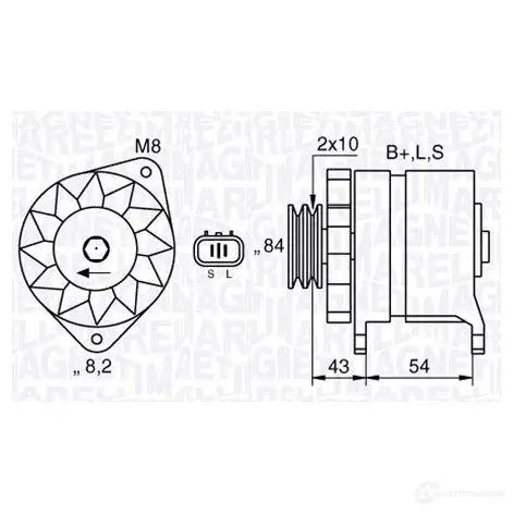 Генератор MAGNETI MARELLI 063532625010 6 3532625 1193731220 MAN2625 изображение 0