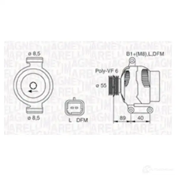 Генератор MAGNETI MARELLI 063731544010 9 44390427200 1193731822 MQA1544 изображение 0