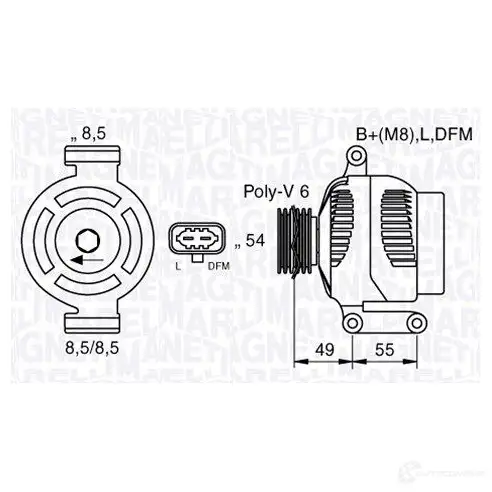 Генератор MAGNETI MARELLI MAN7423 633774 23 063377423010 1016976 изображение 0