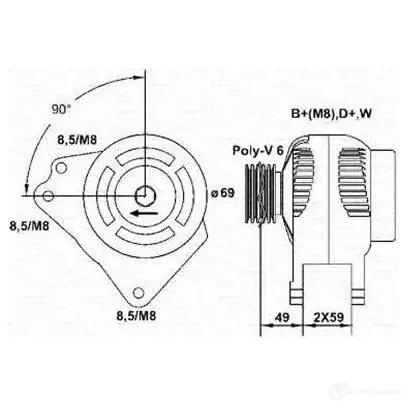 Генератор MAGNETI MARELLI CYJVI 6141810 943355109010 MA R5609