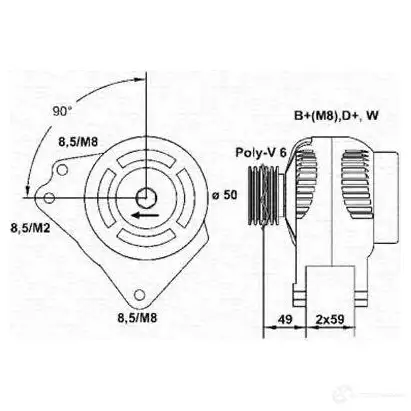 Генератор MAGNETI MARELLI N9X4K4Q MAR5 504 943355004010 1047907 изображение 0