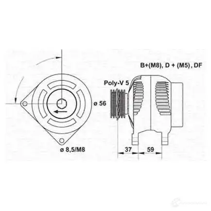 Генератор MAGNETI MARELLI 1047921 MAR 5527 943355027010 ZWPAI0N изображение 0