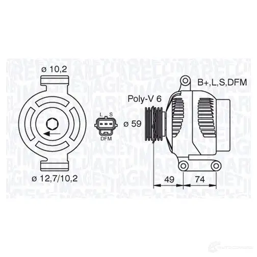 Генератор MAGNETI MARELLI 1017022 6338 0004 MAN8004 063380004010