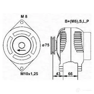 Генератор MAGNETI MARELLI MAR567 2 1193814234 943355172010 PUUXDK