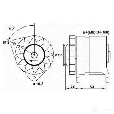Генератор MAGNETI MARELLI 1048045 943356519010 M AR949 U28HBQ