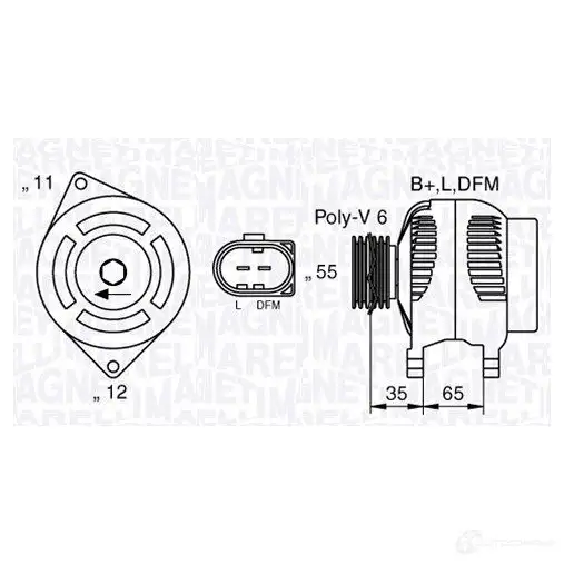 Генератор MAGNETI MARELLI 063377014010 MAN7014 1016948 63377 014