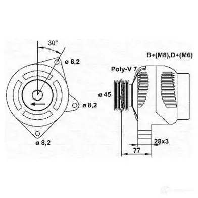 Генератор MAGNETI MARELLI 943355132010 6141876 KHTG9MO MAR 5632 изображение 0